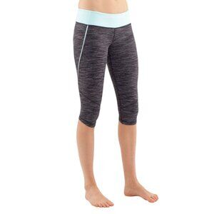 Lululemon Run Excel Crop Wee Are From Space Black Aquamarine Women Leggings Sz 4